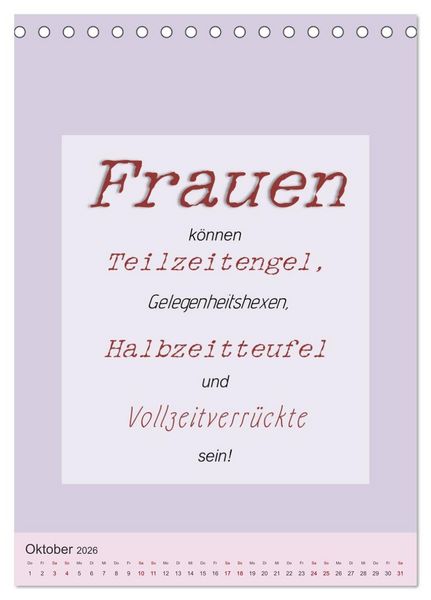 Produktbild: Was Mann &uuml;ber Frau wissen sollte und umgekehrt ... (Tischkalender 2026 DIN A5 hoch), CALVENDO Monatskalender