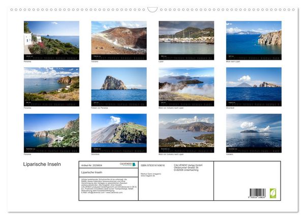 Produktbild: Liparische Inseln (Wandkalender 2026 DIN A2 quer), CALVENDO Monatskalender