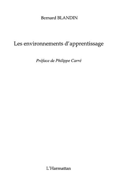Produktbild: Environnements d'apprentissageLes