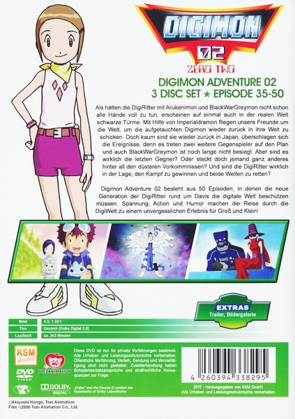 Produktbild: Digimon Adventure 02 (Volume 3: Episode 35-50) [3 DVDs]