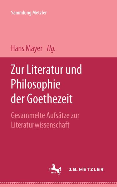 Produktbild: Zur Literatur und Philosophie der Goethezeit