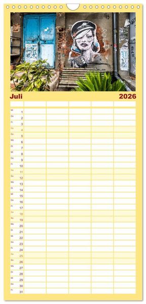 Produktbild: Familienplaner 2026 - W&auml;nde sprechen B&auml;nde mit 5 Spalten (Wandkalender, 21 x 45 cm) CALVENDO
