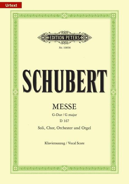 Produktbild: Mass in G D167 (Vocal Score)