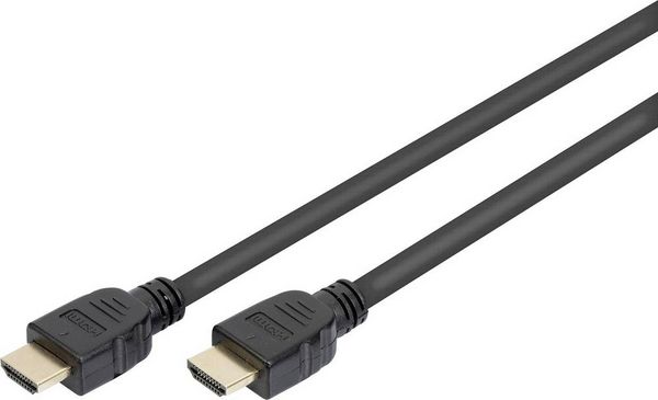 Digitus HDMI Anschlusskabel HDMI-A Stecker, HDMI-A Stecker 1.00 m Schwarz AK-330124-010-S 8K UHD, vergoldete Steckkontakte, Geflechtschirm