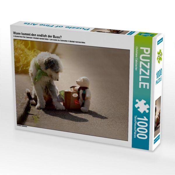 CALVENDO Puzzle Wann kommt den endlich der Buss? | 1000 Teile Lege-Größe 64x48cm Foto-Puzzle für glückliche Stunden