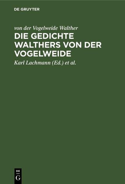 Produktbild: Die Gedichte Walthers von der Vogelweide