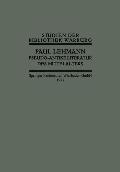 Produktbild: Pseudo-Antike Literatur des Mittelalters