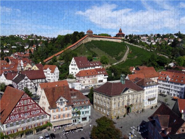 Produktbild: CALVENDO Puzzle Ein Motiv aus dem Kalender Esslingen von oben | 1000 Teile Lege-Gr&ouml;&szlig;e 64x48cm Foto-Puzzle f&uuml;r gl&uuml;ckliche Stunden