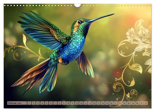 Produktbild: Fliegende Kunstwerke - Kolibris (Wandkalender 2026 DIN A3 quer), CALVENDO Monatskalender