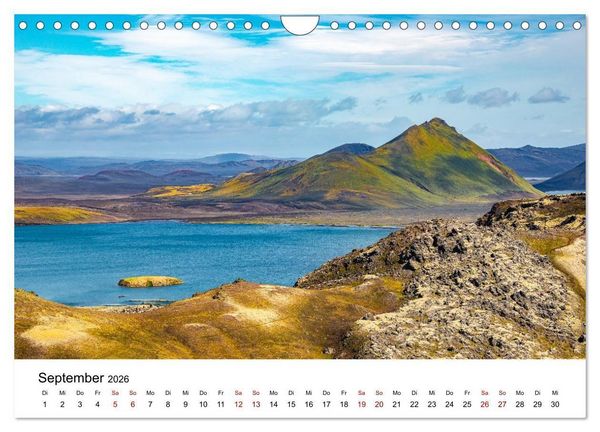 Produktbild: Island, Landmannalaugar: Regenbogenberge (Wandkalender 2026 DIN A4 quer), CALVENDO Monatskalender
