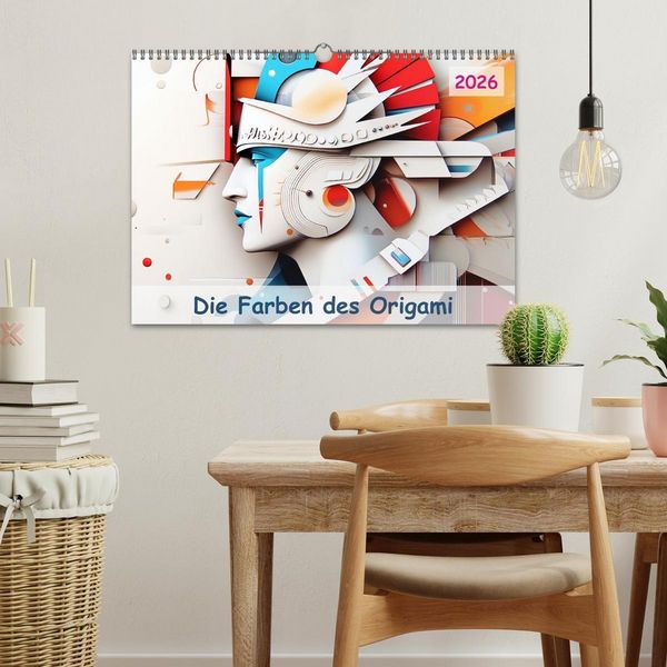 Produktbild: Die Farben des Origami (Wandkalender 2026 DIN A3 quer), CALVENDO Monatskalender