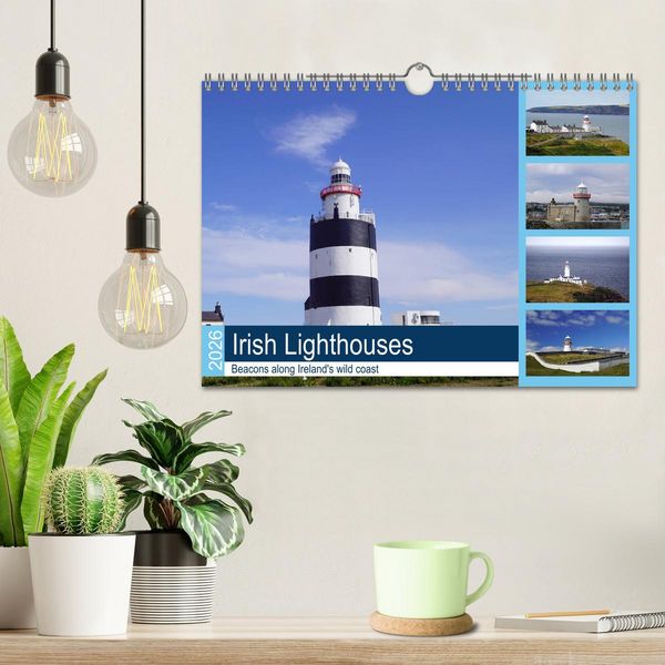 Produktbild: Irish Lighthouses - Beacons along Ireland's wild coast (Wall Calendar 2026 DIN A4 landscape), CALVENDO 12 Month Wall Calendar