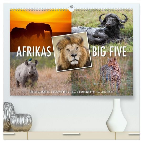 Produktbild: Emotionale Momente: Afrikas Big Five (hochwertiger Premium Wandkalender 2026 DIN A2 quer), Kunstdruck in Hochglanz