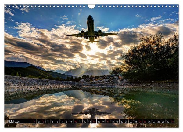 Produktbild: Flugzeugkalender 2026 (Wandkalender 2026 DIN A3 quer), CALVENDO Monatskalender