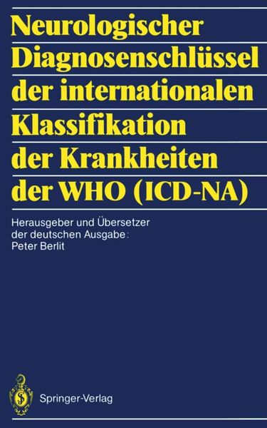 Produktbild: Neurologischer Diagnosenschl&uuml;ssel der internationalen Klassifikation der Krankheiten der WHO (ICD-NA)
