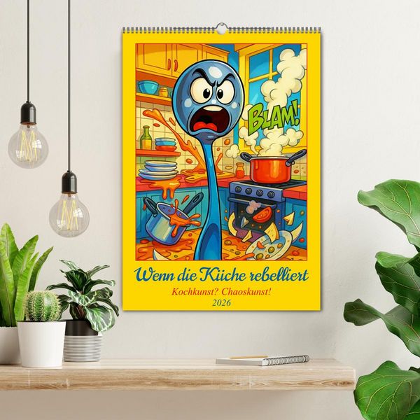 Produktbild: Wenn die K&uuml;che rebelliert - Kochkunst? Chaoskunst! (Wandkalender 2026 DIN A2 hoch), CALVENDO Monatskalender