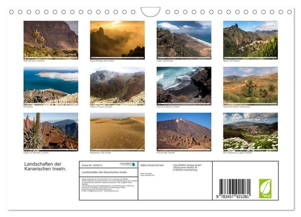 Produktbild: Landschaften der Kanarischen Inseln. (Wandkalender 2026 DIN A4 quer), CALVENDO Monatskalender