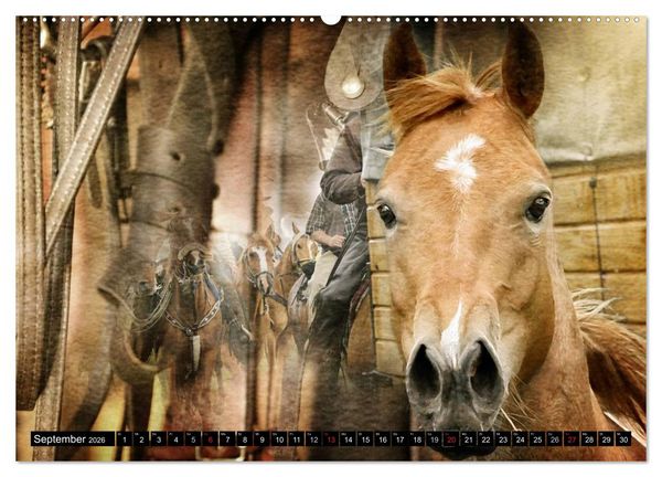 Produktbild: Western und Pferde (Wandkalender 2026 DIN A2 quer), CALVENDO Monatskalender
