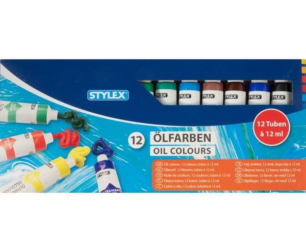 Stylex Ölfarben, 12 Tuben à 12 ml
