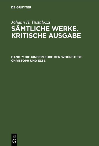 Produktbild: Die Kinderlehre der Wohnstube. Christoph und Else