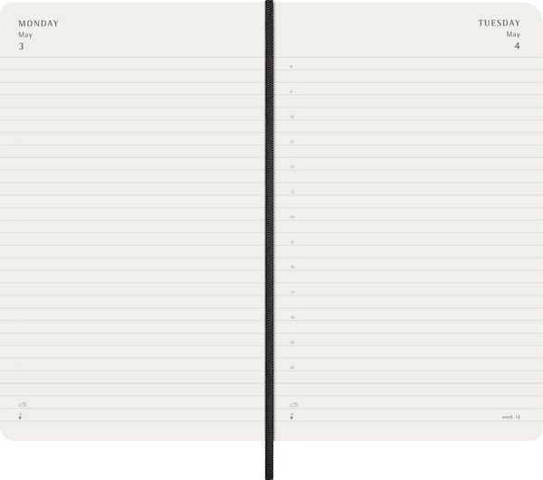 Produktbild: Moleskine 12 Monate Tagesnotizkalender 2027, L/A5, 1 Tag = 1 Seite, Weicher Einband, Schwarz