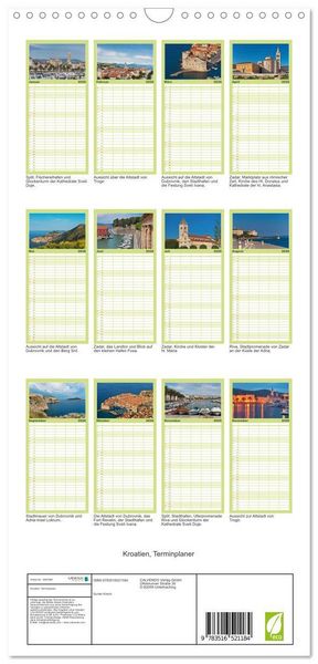 Produktbild: Familienplaner 2026 - Kroatien, Terminplaner mit 5 Spalten (Wandkalender, 21 x 45 cm) CALVENDO