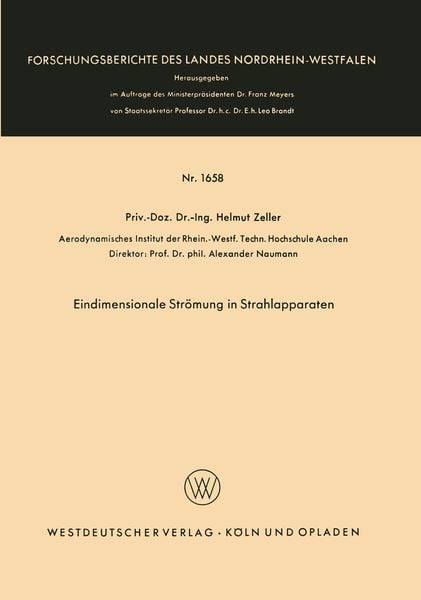 Produktbild: Eindimensionale Str&ouml;mung in Strahlapparaten