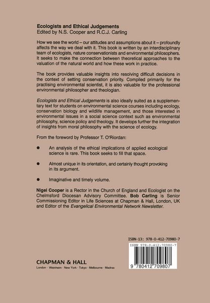 Produktbild: Ecologists and Ethical Judgements
