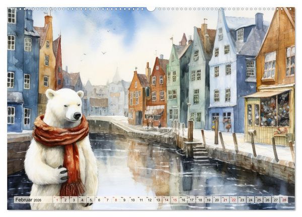 Produktbild: Eisb&auml;r Eik auf Europareise (Wandkalender 2026 DIN A2 quer), CALVENDO Monatskalender