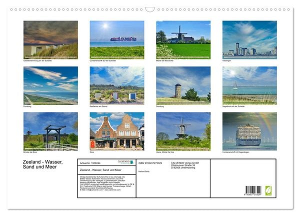 Produktbild: Zeeland - Wasser, Sand und Meer (Wandkalender 2026 DIN A2 quer), CALVENDO Monatskalender