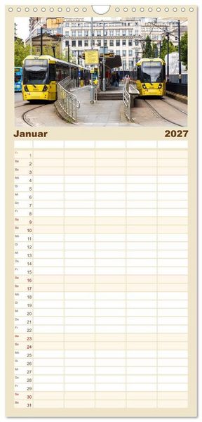 Produktbild: Familienplaner 2027 - Faszination Manchester mit 5 Spalten (Wandkalender, 21 x 45 cm) CALVENDO