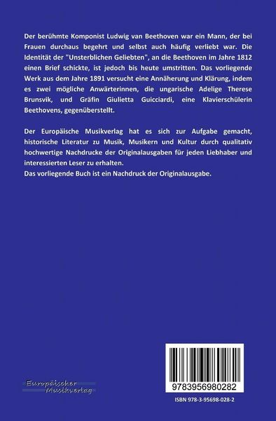 Produktbild: Die "Unsterbliche Geliebte" Beethovens