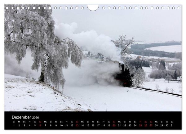 Produktbild: Dampfbahnromantik auf schmaler Spur (Wandkalender 2026 DIN A4 quer), CALVENDO Monatskalender
