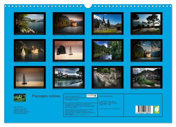 Produktbild: Paysages suisses (Calendrier mural 2026 DIN A3 vertical), CALVENDO calendrier mensuel