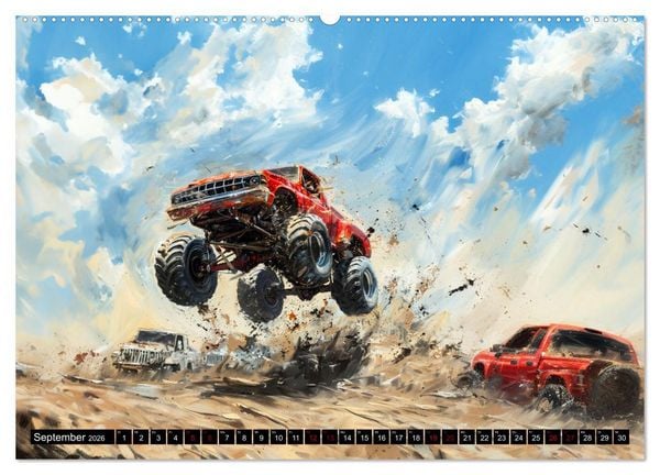 Produktbild: Wilde Monstertrucks (hochwertiger Premium Wandkalender 2026 DIN A2 quer), Kunstdruck in Hochglanz