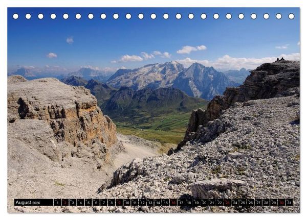 Produktbild: Sellagruppe - Traumhafte Ausblicke in den Dolomiten (Tischkalender 2026 DIN A5 quer), CALVENDO Monatskalender