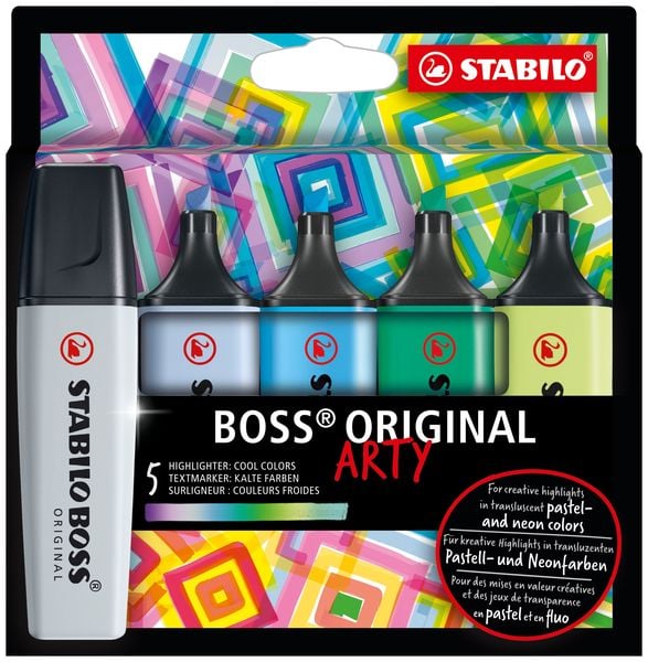 STABILO Marker BOSS ORIGINAL kalte Farben ARTY 5er Set
