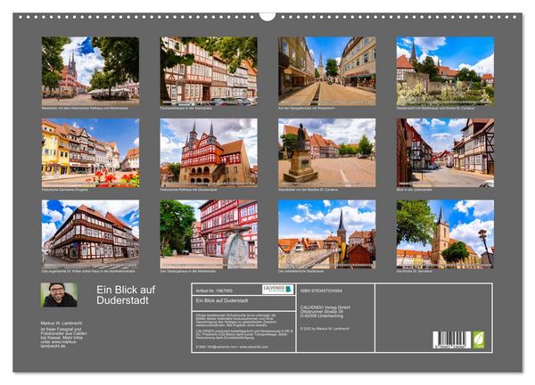 Produktbild: Ein Blick auf Duderstadt (Wandkalender 2026 DIN A2 quer), CALVENDO Monatskalender
