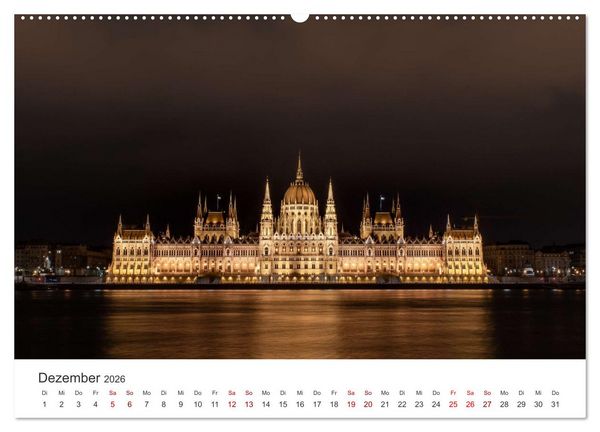 Produktbild: Budapest - Ungarns einzigartige Hauptstadt an der Donau. (Wandkalender 2026 DIN A2 quer), CALVENDO Monatskalender