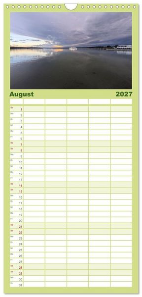 Produktbild: Familienplaner 2027 - Hier f&uuml;hle ich mich zuhause - Landsberg am Lech und Ammersee mit 5 Spalten (Wandkalender, 21 x 45 cm) CALVENDO