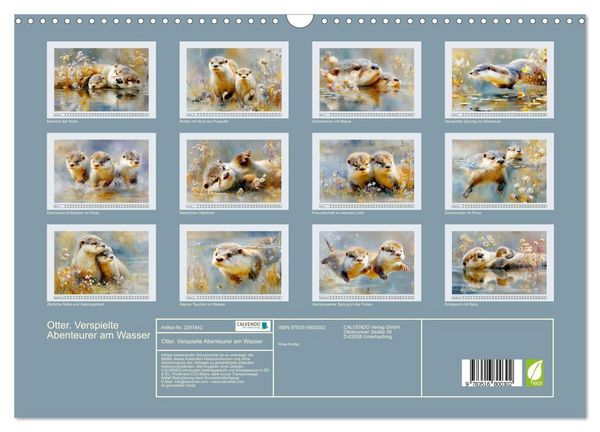 Produktbild: Otter. Verspielte Abenteurer am Wasser (Wandkalender 2027 DIN A3 quer), CALVENDO Monatskalender