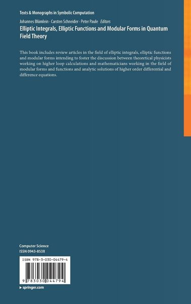 Produktbild: Elliptic Integrals, Elliptic Functions and Modular Forms in Quantum Field Theory