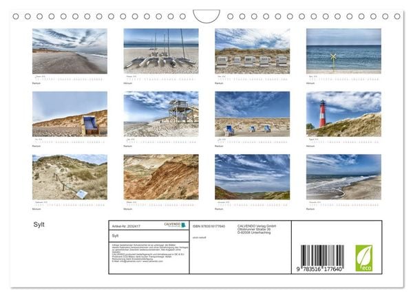 Produktbild: Sylt (Wandkalender 2026 DIN A4 quer), CALVENDO Monatskalender