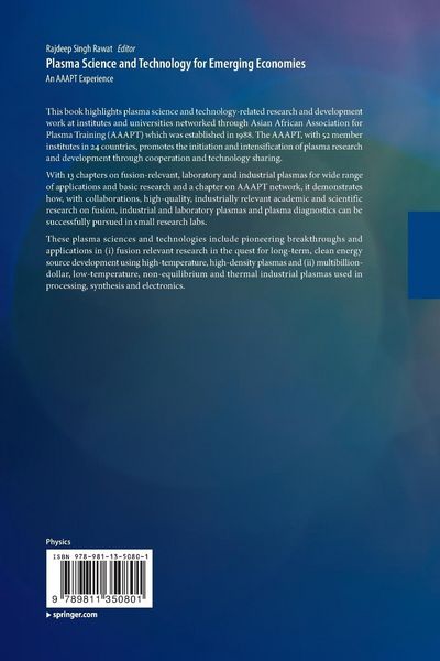 Produktbild: Plasma Science and Technology for Emerging Economies
