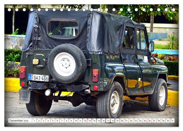 Produktbild: Cuba Jeeps - Gel&auml;ndewagen Oldtimer (Tischkalender 2026 DIN A5 quer), CALVENDO Monatskalender