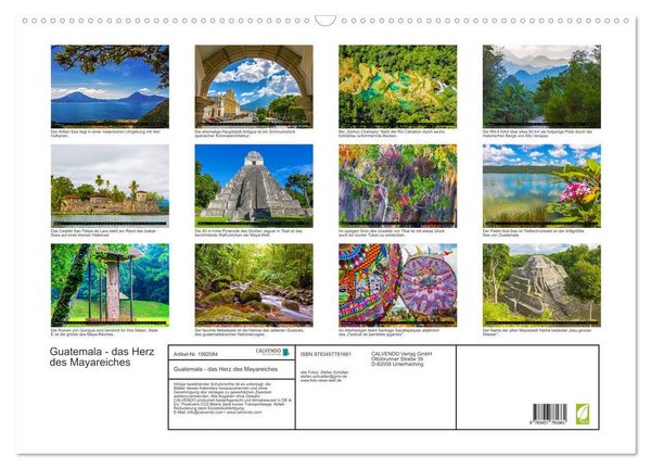 Produktbild: Guatemala - das Herz des Mayareiches (Wandkalender 2026 DIN A2 quer), CALVENDO Monatskalender