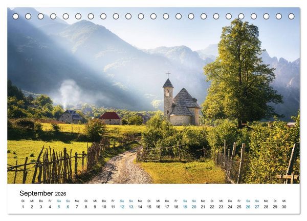 Produktbild: Albanien - Europas geheimes Paradies (Tischkalender 2026 DIN A5 quer), CALVENDO Monatskalender