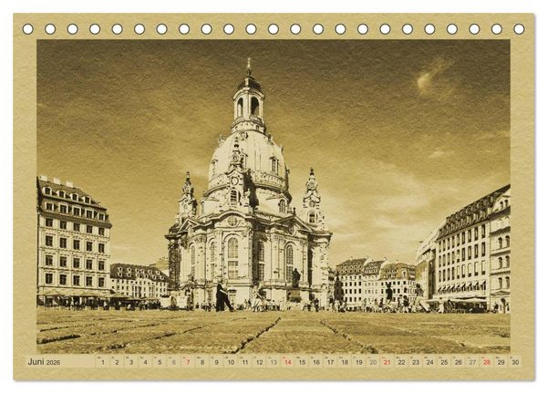 Produktbild: Dresden - Ein Kalender im Zeitungsstil (Tischkalender 2026 DIN A5 quer), CALVENDO Monatskalender