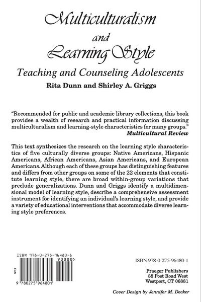 Produktbild: Multiculturalism and Learning Style