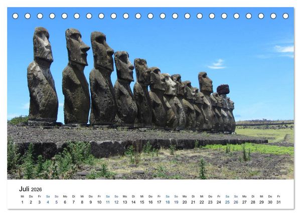 Produktbild: Die Osterinsel - mystisches Inselparadies im S&uuml;dostpazifik (Tischkalender 2026 DIN A5 quer), CALVENDO Monatskalender